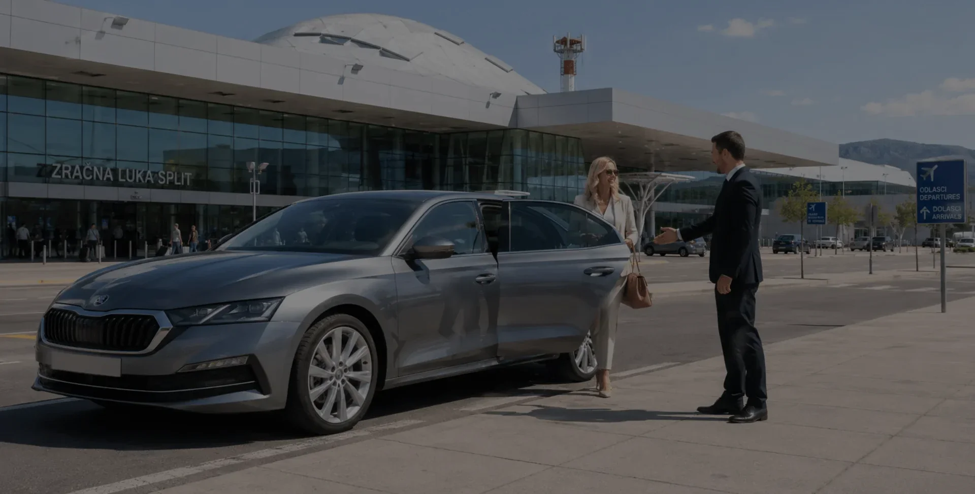 Private driver welcoming a passenger at Split Airport (Zračna luka Split)